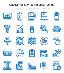 Company Structure Two Color icons collection. Two Color icons pack. Vector illustration