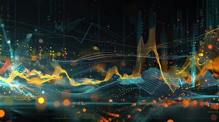 Vibrant Data Visualizations Depicting the Dynamic Rhythms of the Market