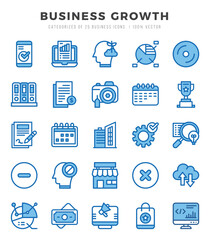 Business Growth elements. Two Color web icon set. Simple vector illustration.