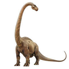Fototapeta premium 3d Diplodocus grazing isolated on the white background.