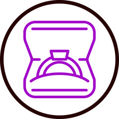 Classy Ring Gift Line Purple Circle Black