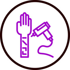 Tatoos Fashion Line Purple Circle Black