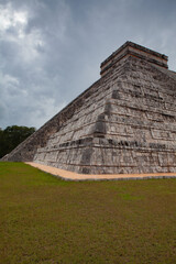 Detail of  El Castillo, also known as the Temple of Kukulcan is