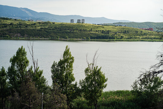 Rural landscape of recreation area around Lisi Lake