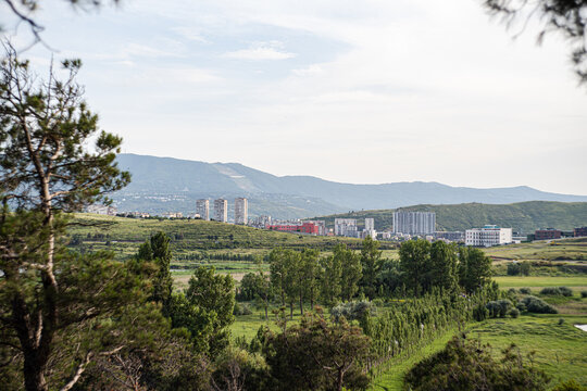Rural landscape of recreation area around Lisi Lake