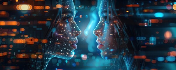 Chatbot conversing with a human in a virtual environment, Chatbot conversation, NLP and AI