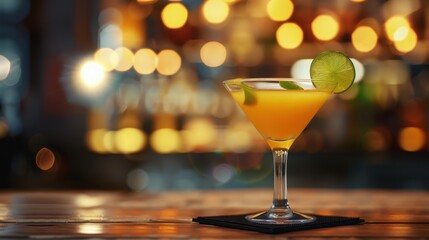 The orange cocktail with lime