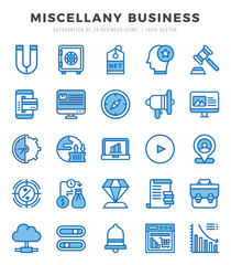 Vector icons set of Miscellany Business. Two Color style Icons.