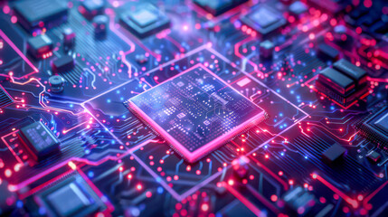 Fototapeta premium Computer disk close up. Technological elements close up. Quantum computing themes.