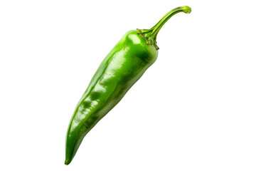 Green chili pepper Anaheim isolated on a white background.
