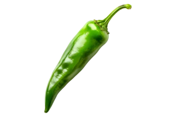 Fotobehang Chili Pepers Green chili pepper Anaheim isolated on a white background.  © Vasyl Onyskiv