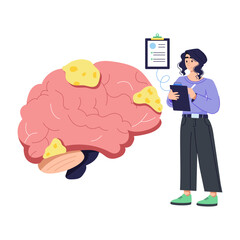 Neurosurgeon illustration designed in flat style 