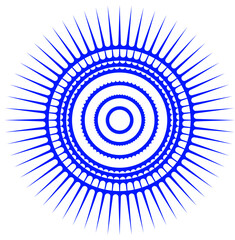 Geometric circle element with concentric, radial, and gradient circle lines. Abstract circle element	