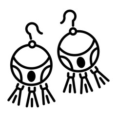 A line style icon denoting tassel earrings 