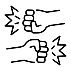 An icon of opposition parties in line style 