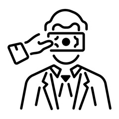 A line style icon of corporate bribes