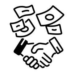Line style icon of financial deal 