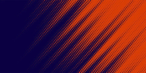 Abstract speed lines style orange color halftone banner design template. Vector illustration.dots halftone