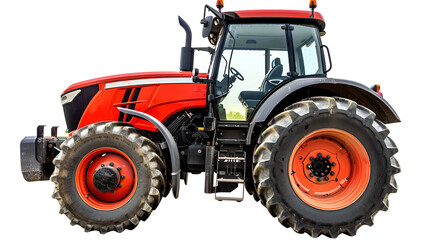 Obraz premium Red agricultural tractor