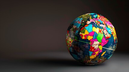 A vibrant globe with diverse cultural symbols for World Cultural Diversity Day, celebrating global cultures. Copy space for text, sharp focus, and clear light. High clarity, no grunge, splash, dust,