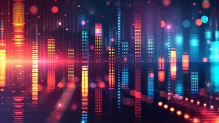 Vibrant vector music equalizer, digital graphic background for brochure, website, flyer, print, poster, engaging and modern design