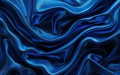 Obraz premium Elegant Dark Blue Silk Fabric Texture