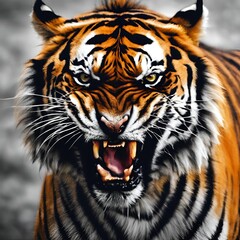 Naklejka premium tiger in the forest, portrait of a tiger, portrait of a Bengal tiger