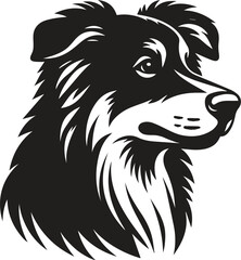 Dog head silhouette vector art illustration