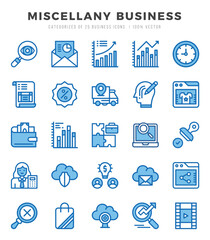 Miscellany Business Icons bundle. Two Color style Icons. Vector illustration.