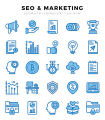SEO & Marketing web icons in Two Color style.