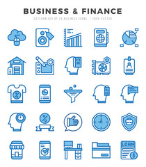 Business & Finance Two Color icons collection. Two Color icons pack. Vector illustration