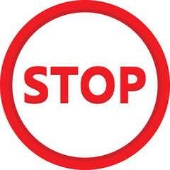 Stop sign vector in circle
