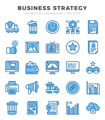 Set of Business Strategy icons. Vector Illustration.