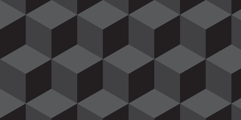 Minimal abstract dark black background from cubes victor art. Geometric tiles and mosaic creative stylish seamless pattern block cube background. minimal hexagon Cubes mosaic shape vector design