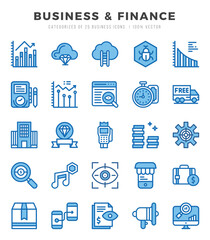 Set of Business & Finance Icons Two Color icons collection.