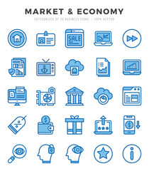 Market & Economy icons set. Vector illustration.