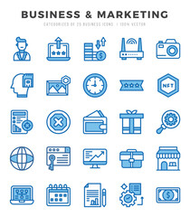 Simple Set of Business & Marketing Related Vector Two Color Icons.