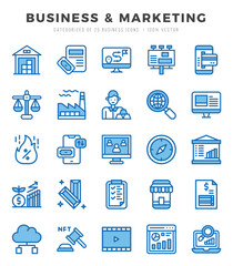 Business & Marketing Two Color icons collection. Two Color icons pack. Vector illustration