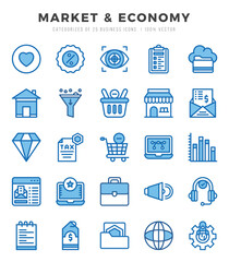 Market & Economy icons set for website and mobile site and apps.