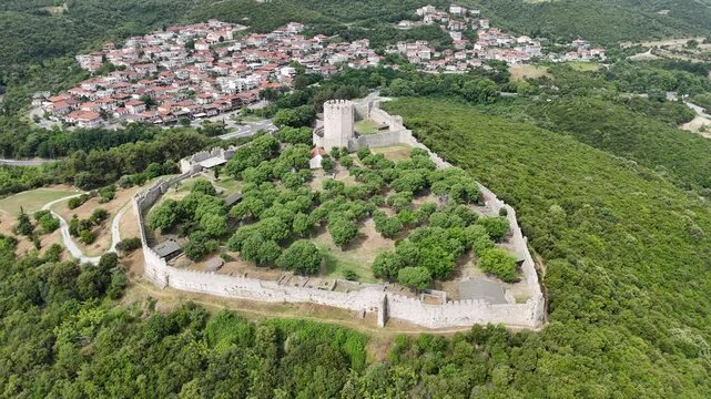 Aerial view of the castle of Platamon, Pieria, Macedonia, Greece