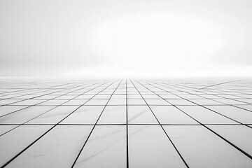 A minimalist grid of fine, black lines on a stark white background