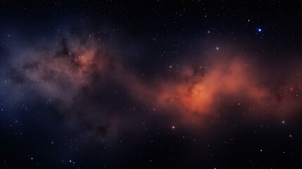 Fototapeta premium Captivating image of blue and orange gases intertwined in a cosmic dance among sparkling stars.