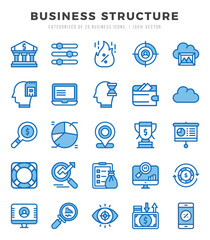 Set of Two Color Business Structure Icons. Two Color art icon. Vector illustration