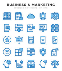 Business & Marketing icons set. Collection of simple Two Color web icons.