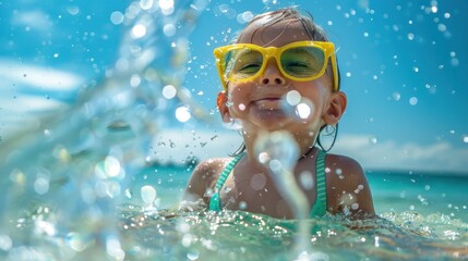 The child with yellow sunglasses