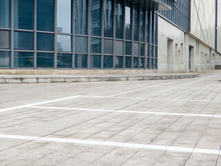 empty copy space in front of modern office buildings in downtown of city center.