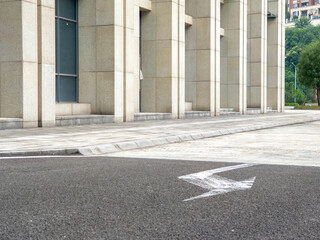 empty copy space in front of modern office buildings in downtown of city center.