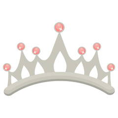 Gold Crown on White Background. Vector Illustration in Glitter Cartoon Design. © Denu