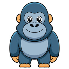 Fototapeta premium Cute Gorilla Cartoon Vector Icon Illustration.