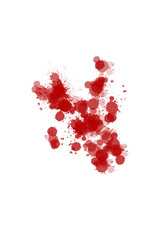 Blood drops on Transparent canvas blood splash on floor
